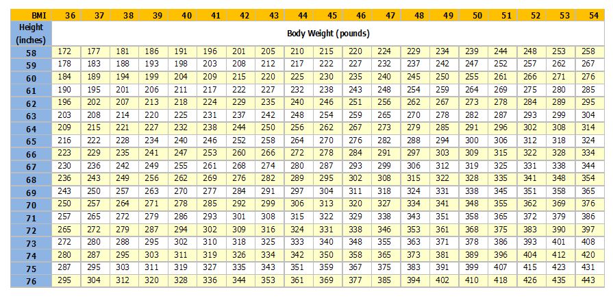 bmi chart